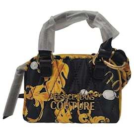 Versace-Versace Jeans Couture Baroque Print Handbag in Multicolor Satin-Black