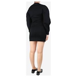 Alexander Mcqueen-Black zip-front sweatshirt dress - size UK 8-Black
