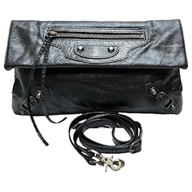 Balenciaga-Sac à bandoulière en cuir Balenciaga-Noir