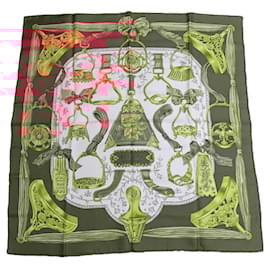 Hermès-Hermes Silk Scarf Carre 90 Red White-Red
