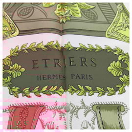 Hermès-Hermes Silk Scarf Carre 90 Red White-Red