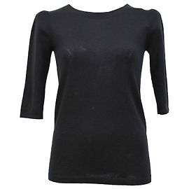 Valentino Garavani Valentino Dreiviertelarm-Top aus schwarzer Kaschmir Schwarz