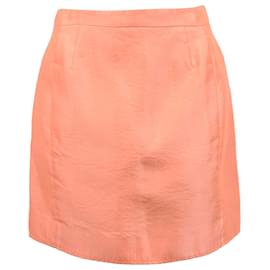 Balenciaga-Balenciaga Mini Skirt in Orange Acetate-Orange,Coral
