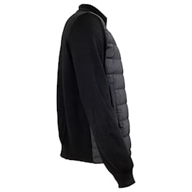 Moncler-Moncler Padded Zip-Up Cardigan in Black Cotton-Black