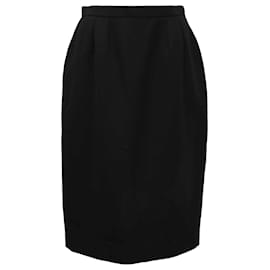Dior-Christian Dior Pencil Skirt in Black Wool-Black