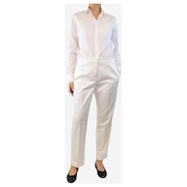 Max Mara-White tapered trousers-White