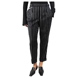Dolce & Gabbana-Black striped trousers - size UK 14-Black