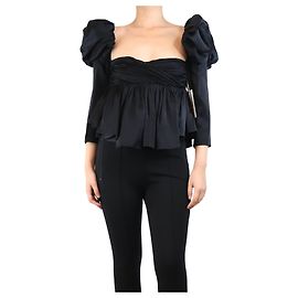Khaite Top de mangas abullonadas negras - talla UK 12 Negro