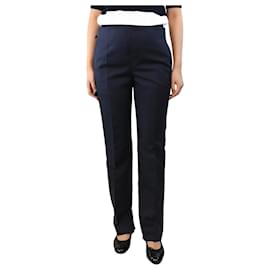 Céline-Blue tapered trouser with contrast stitching - size UK 12-Blue