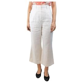 Zimmermann-White linen wide-leg trousers - size UK 10-White