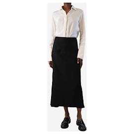 Jil Sander-Black midi skirt - size UK 6-Black