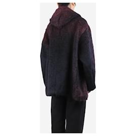 Autre Marque-Purple and black hooded mohair coat - size S-Purple