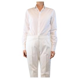 Ralph Lauren-White long-sleeved shirt - size UK 8-White