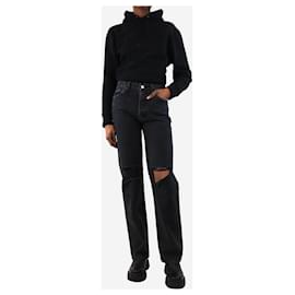Autre Marque-Black distressed jeans - size UK 6-Black