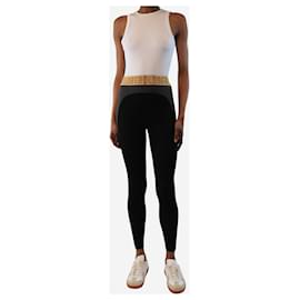 Goldbergh-Goldbergh Black ski leggings with gold lurex waistband - size XS-Black
