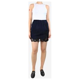 Chloé-Navy suede lace skirt - size UK 10-Blue