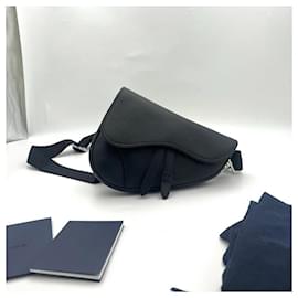 Dior-New Dior Mini Saddle Bag in Black Grained Calfskin-Black