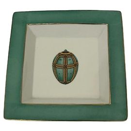 Autre Marque Asian style porcelain catchall green and white White Green