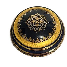 Autre Marque Caixa de doces em porcelana de Limoges azul e ouro Dourado Azul marinho