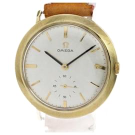 Omega-Vintage Omega Seamaster Gold Plated Leather Hand-Winding Men's Watch-Other
