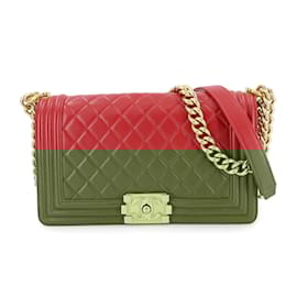 Chanel-Chanel Boy Chanel Chain Shoulder Bag-Red