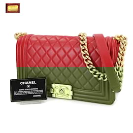 Chanel-Chanel Boy Chanel Chain Shoulder Bag-Red