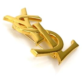 Yves Saint Laurent-Yves Saint Laurent Gold Metal Brooch-Golden