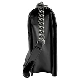 Chanel-Chanel Boy Shoulder Bag in Black Enamel Leather-Black