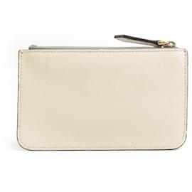 Fendi-Porte-monnaie en cuir Fendi-Marron,Rose,Blanc cassé