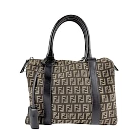Fendi-Sac à main Fendi Zucchino-Marron