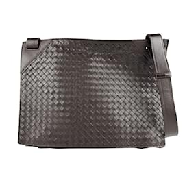 Bottega Veneta-Bottega Veneta Intrecciato Leather Shoulder Bag-Brown