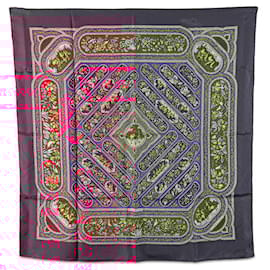 Hermès-Hermes Silk Scarf QALAMDAN Purple-Purple