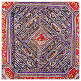 Hermès-Hermes Silk Scarf QALAMDAN Purple-Purple