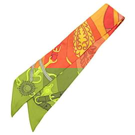 Hermès-Hermes Silk Twilly Scarf Festival des Amazones-Red
