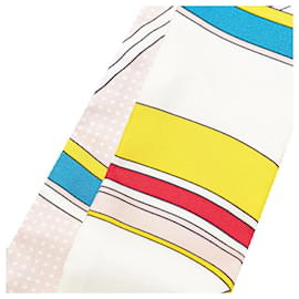 Hermès-Hermes Silk Twilly Scarf Washington's Carriage-White