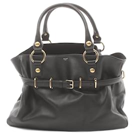 Céline-Celine Anita Leather Tote Bag Black-Black