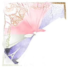 Hermès-Hermes Silk Scarf Souvenirs de Paris-Blue