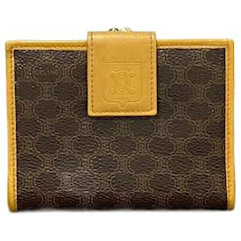 Céline-Celine Macadam Blazon Leather Bifold Wallet-Brown