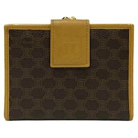 Céline-Celine Macadam Blazon Leather Bifold Wallet-Brown
