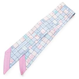 Hermès-Hermes Silk Bolduc au Carre Scarf-Pink