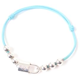 Louis Vuitton-Louis Vuitton Silver Lockit Beads Bracelet-Blue
