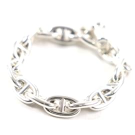 Hermès-HERMES Chene Dunkle MM Bracelet SV925-Silvery,Metallic