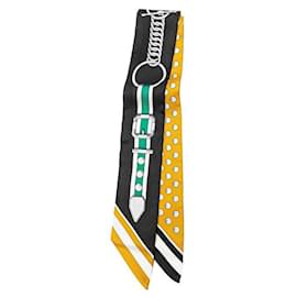 Hermès-Hermes Silk Twilly Grand Tralala Scarf-Black