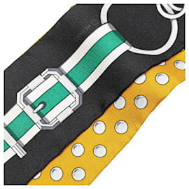 Hermès-Hermes Silk Twilly Grand Tralala Scarf-Black