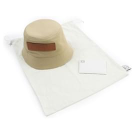 Loewe-Loewe Cotton Calfskin Canvas Bucket Hat Beige-Brown,Beige