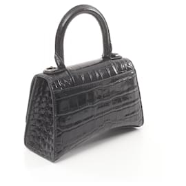 Balenciaga-Sac à main en cuir Hourglass XS de Balenciaga-Noir