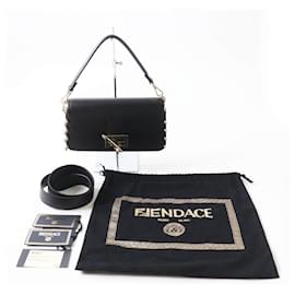Fendi-Sac Baguette 2WAY Fendi Versace Noir Or-Noir