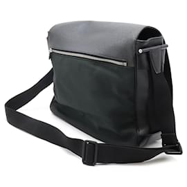 Louis Vuitton-Louis Vuitton Taiga Leather Canvas Messenger Bag-Black
