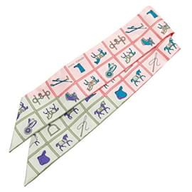Hermès-Hermes Silk Twilly Scarf Multicolor-Multiple colors