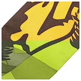 Hermès-Hermes Silk Twilly Horse Scarf-Orange